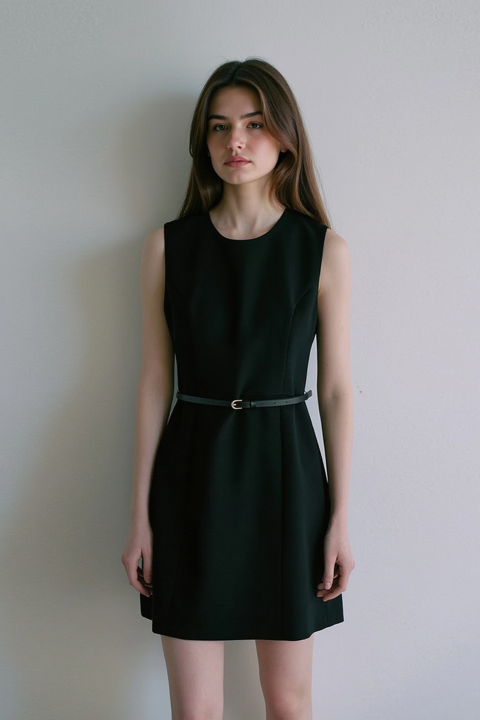 Sleeveless Cinched A Line Work Dress