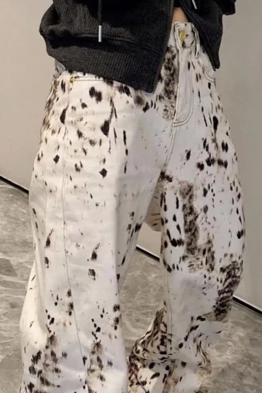Vintage Leopard High Waist Jeans