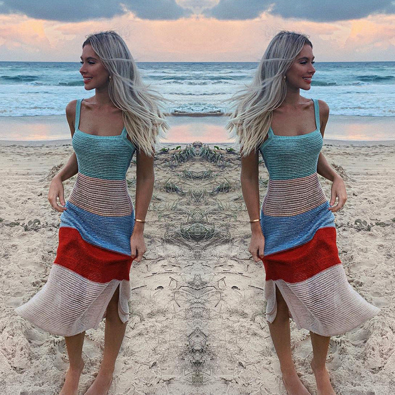 Pretty Sweet Colorblock Crochet Maxi Dress - FINAL SALE