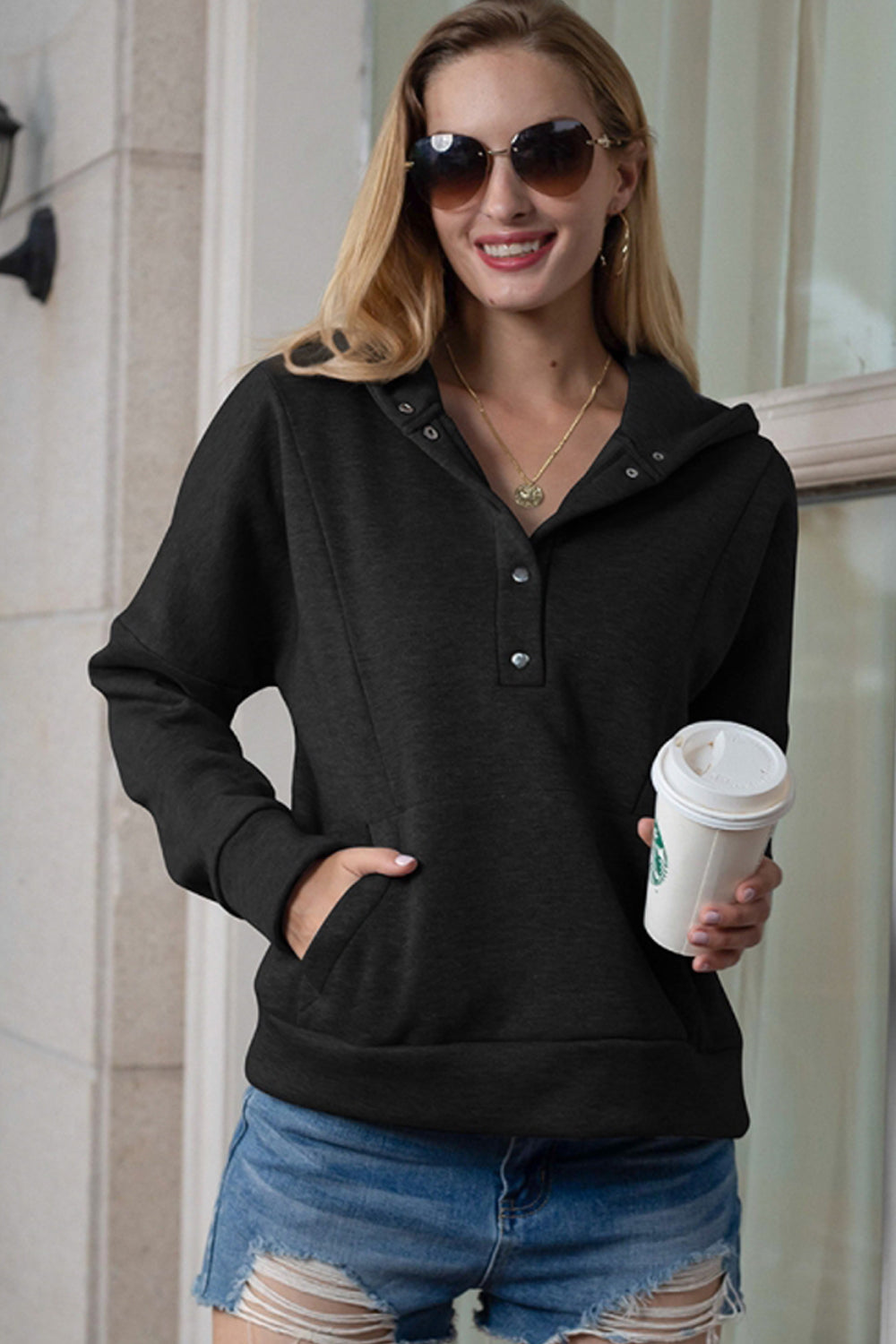 RadyRin Classic Hooded Sweater with Functional Pockets