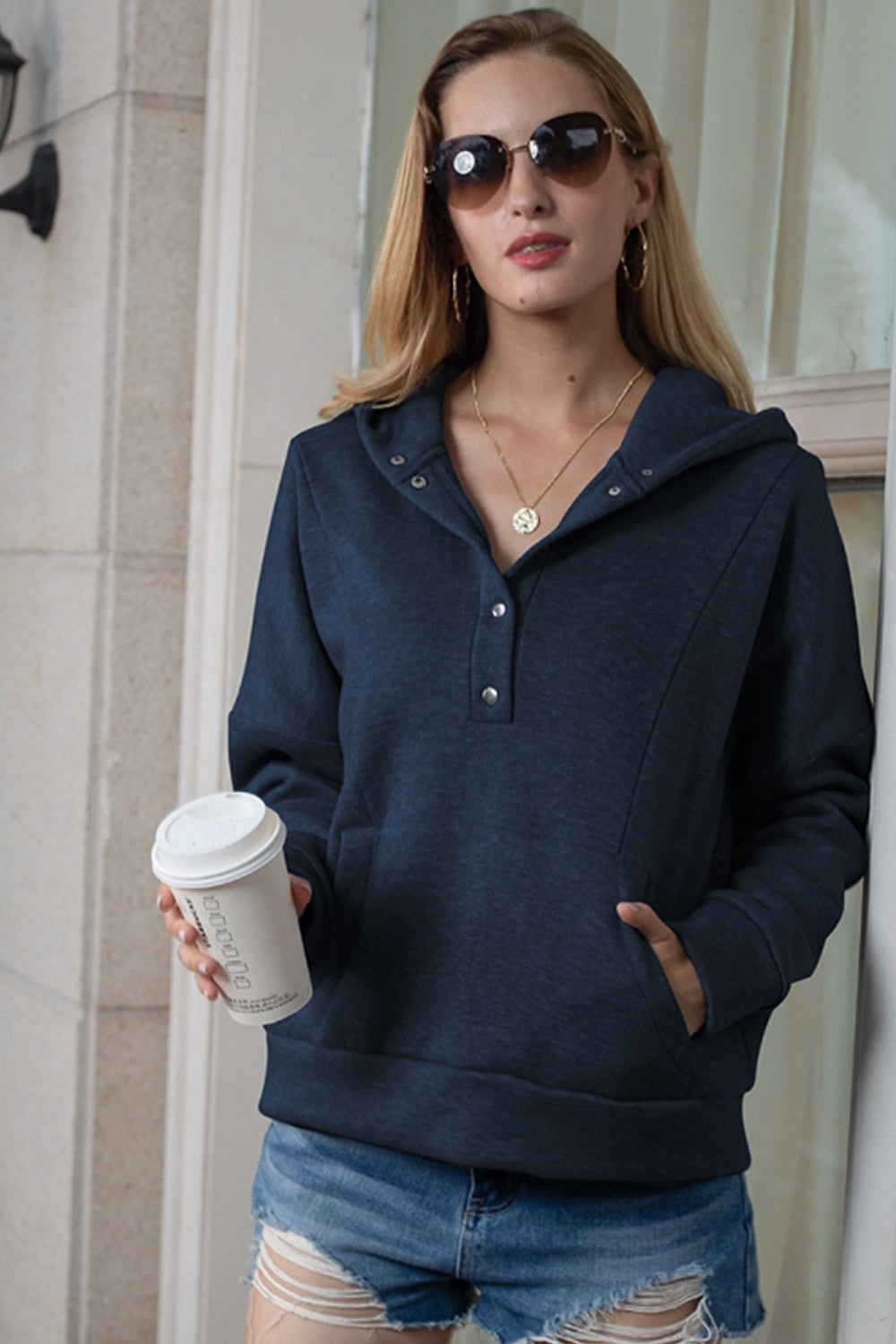RadyRin Classic Hooded Sweater with Functional Pockets