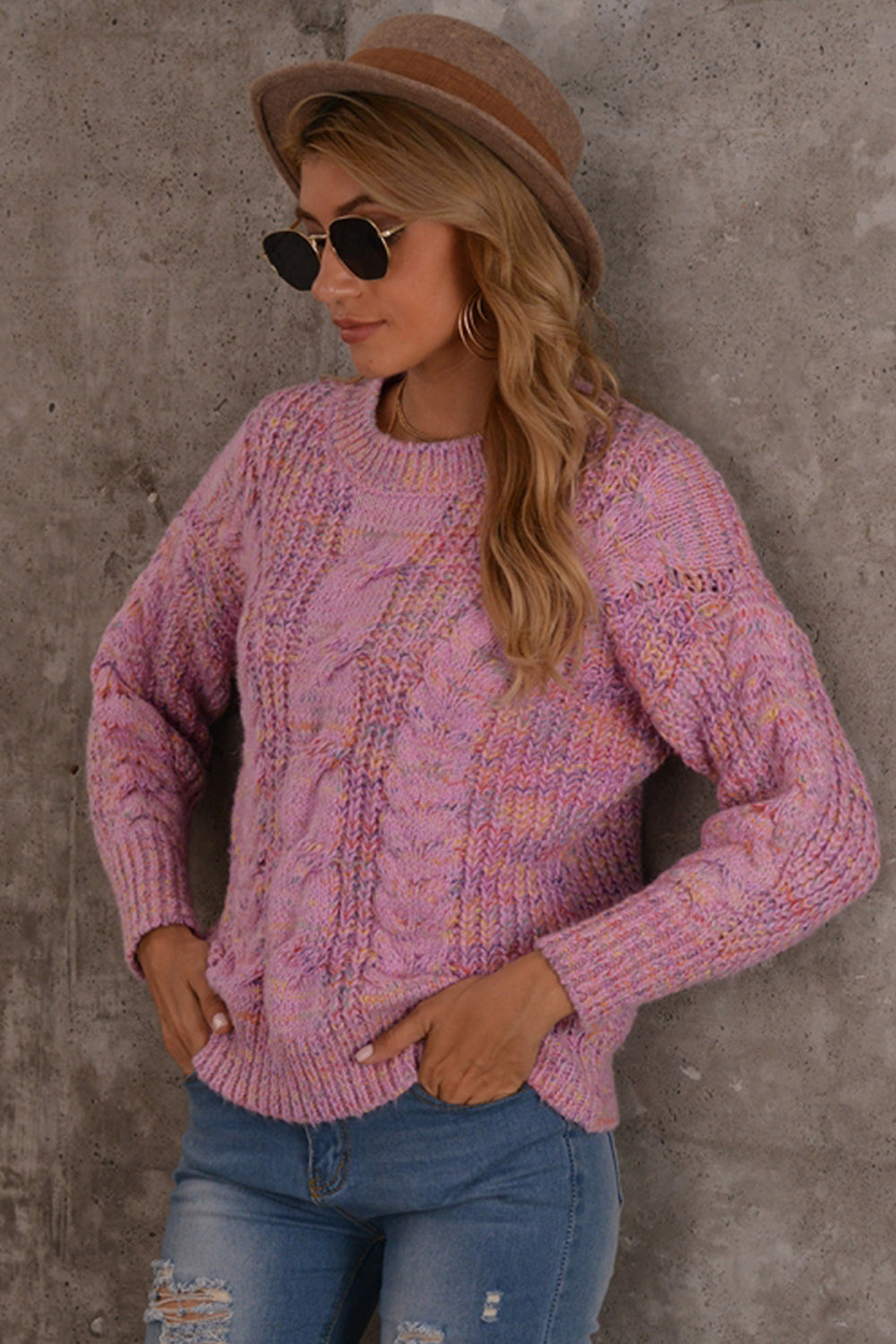 RadyRin Color Matching Long Sleeve Cozy Sweater for All