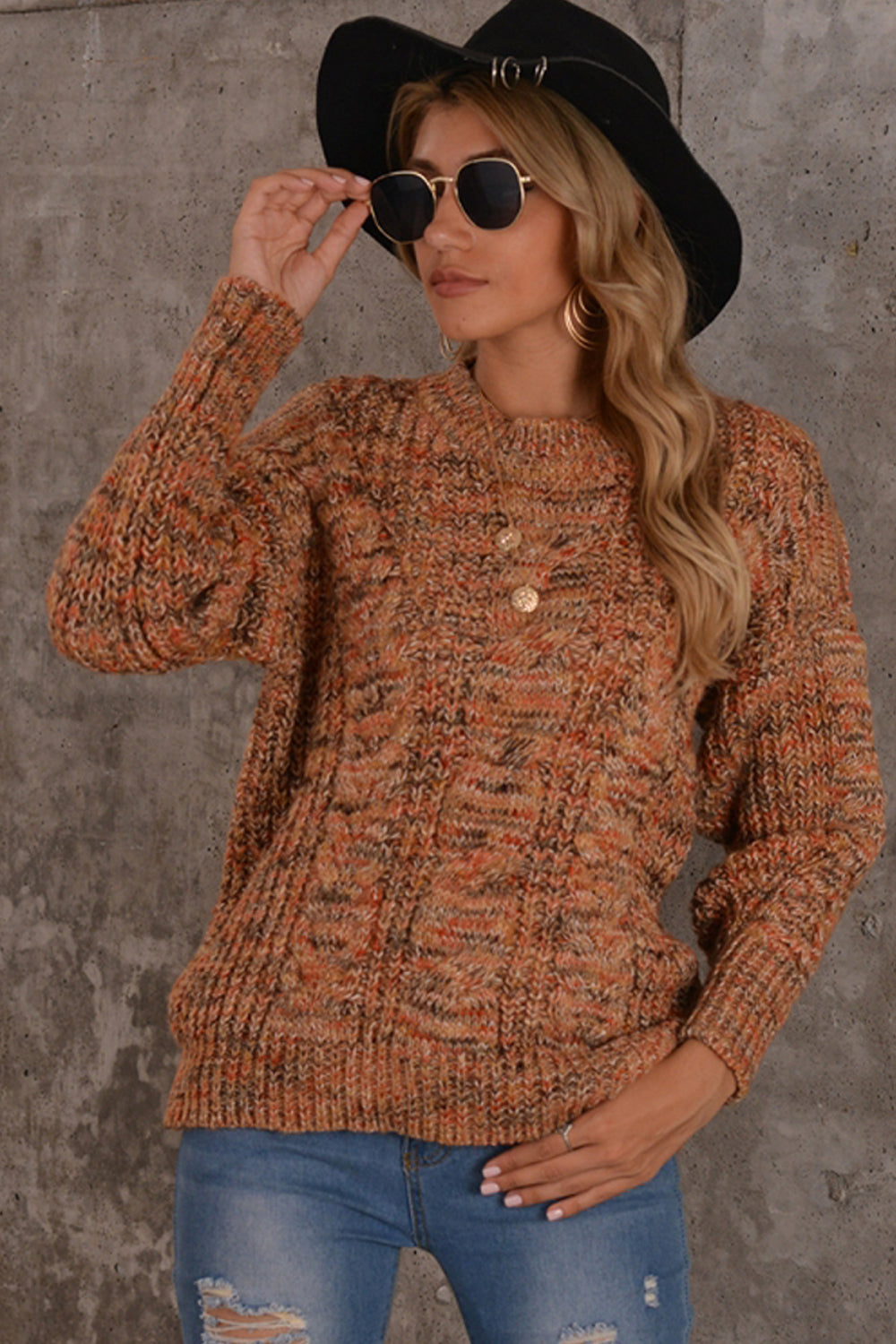 RadyRin Color Matching Long Sleeve Cozy Sweater for All