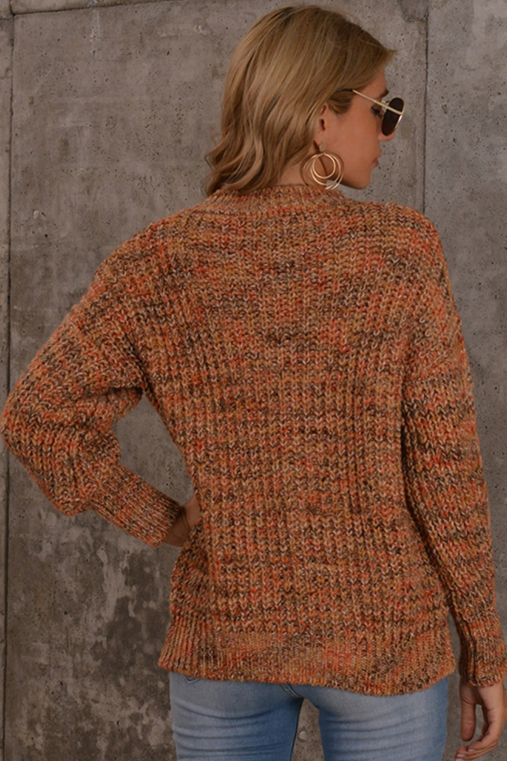 RadyRin Color Matching Long Sleeve Cozy Sweater for All