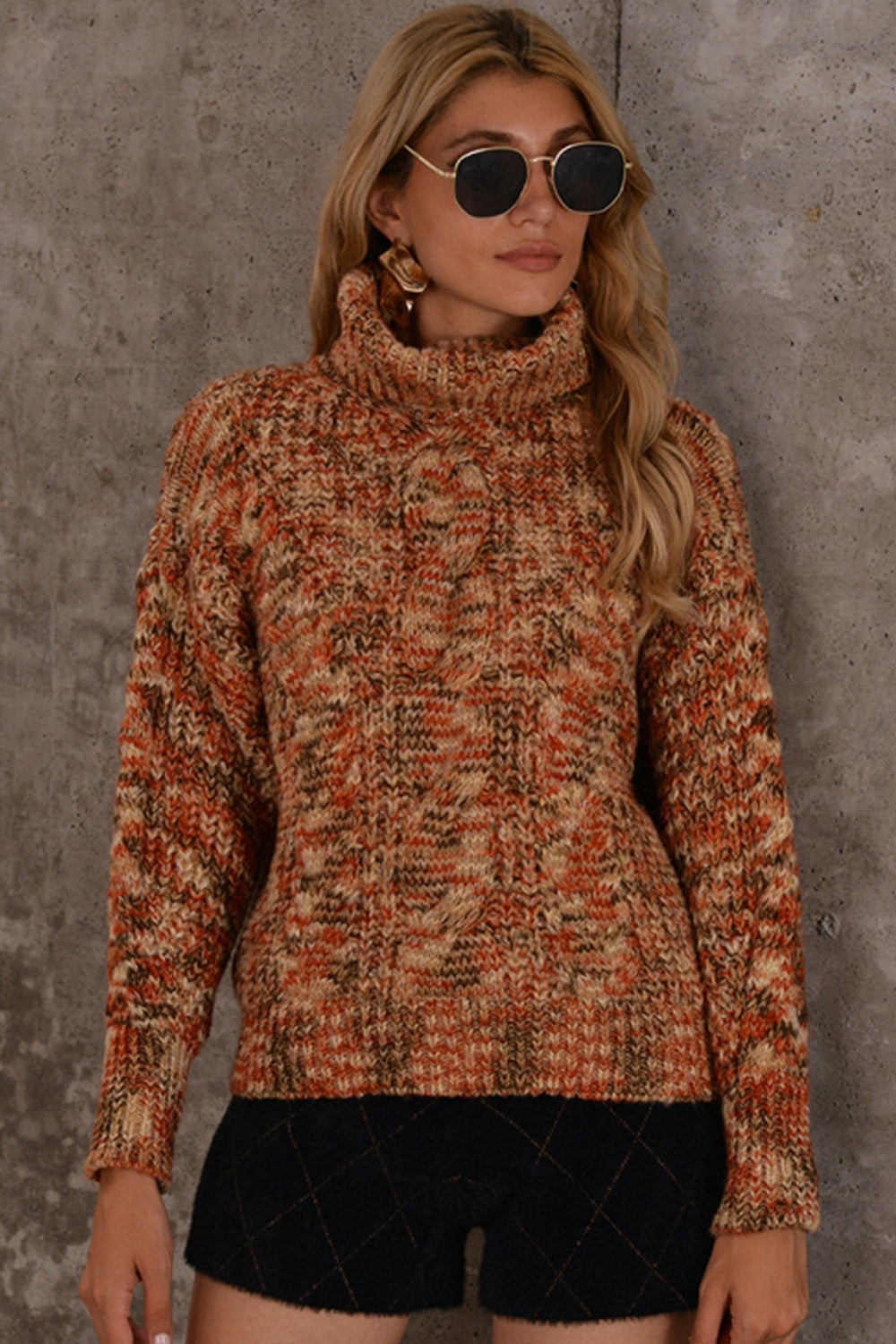 Vibrant Knitted Turtleneck Sweater for Chic Winter Style