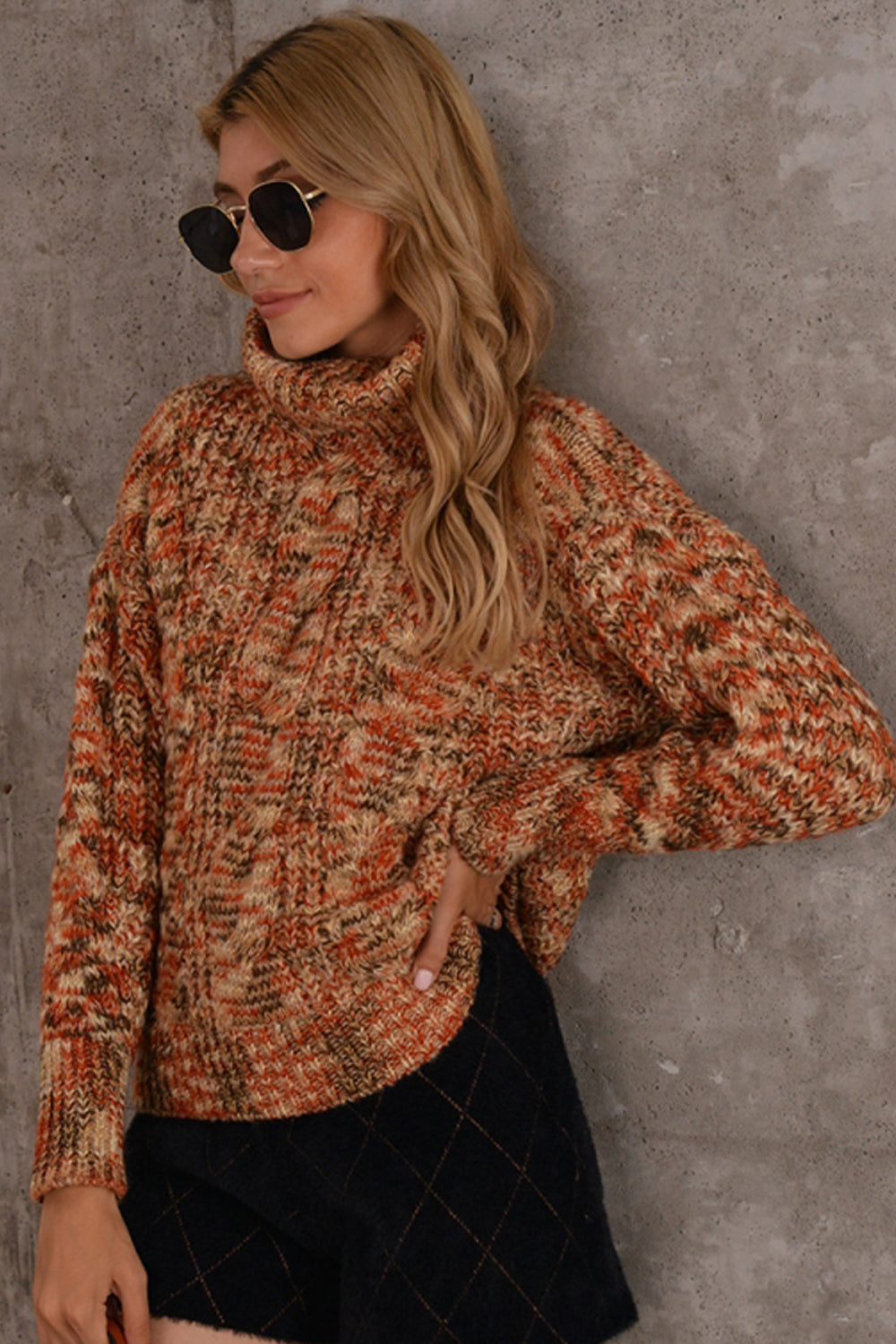 Vibrant Knitted Turtleneck Sweater for Chic Winter Style