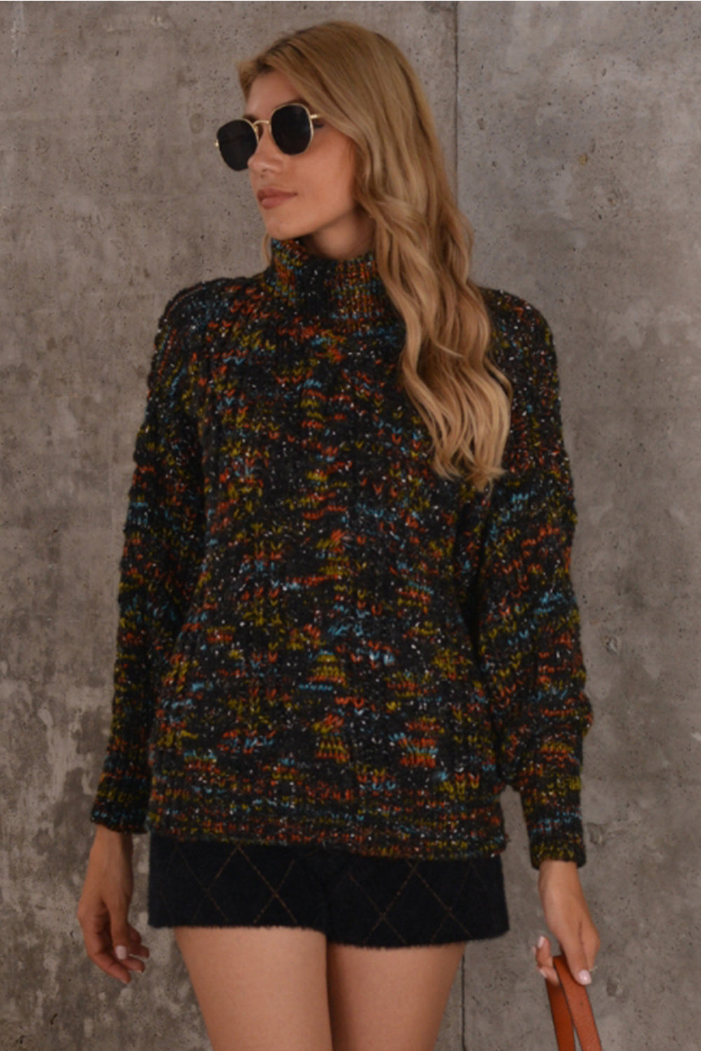 Vibrant Knitted Turtleneck Sweater for Chic Winter Style