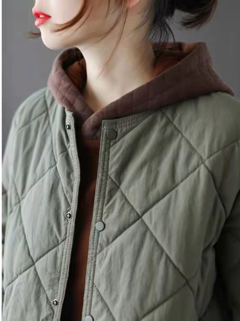 Casual Warm Thickened Short Coat Loose Button Padded Winter Short Coat Dress 3