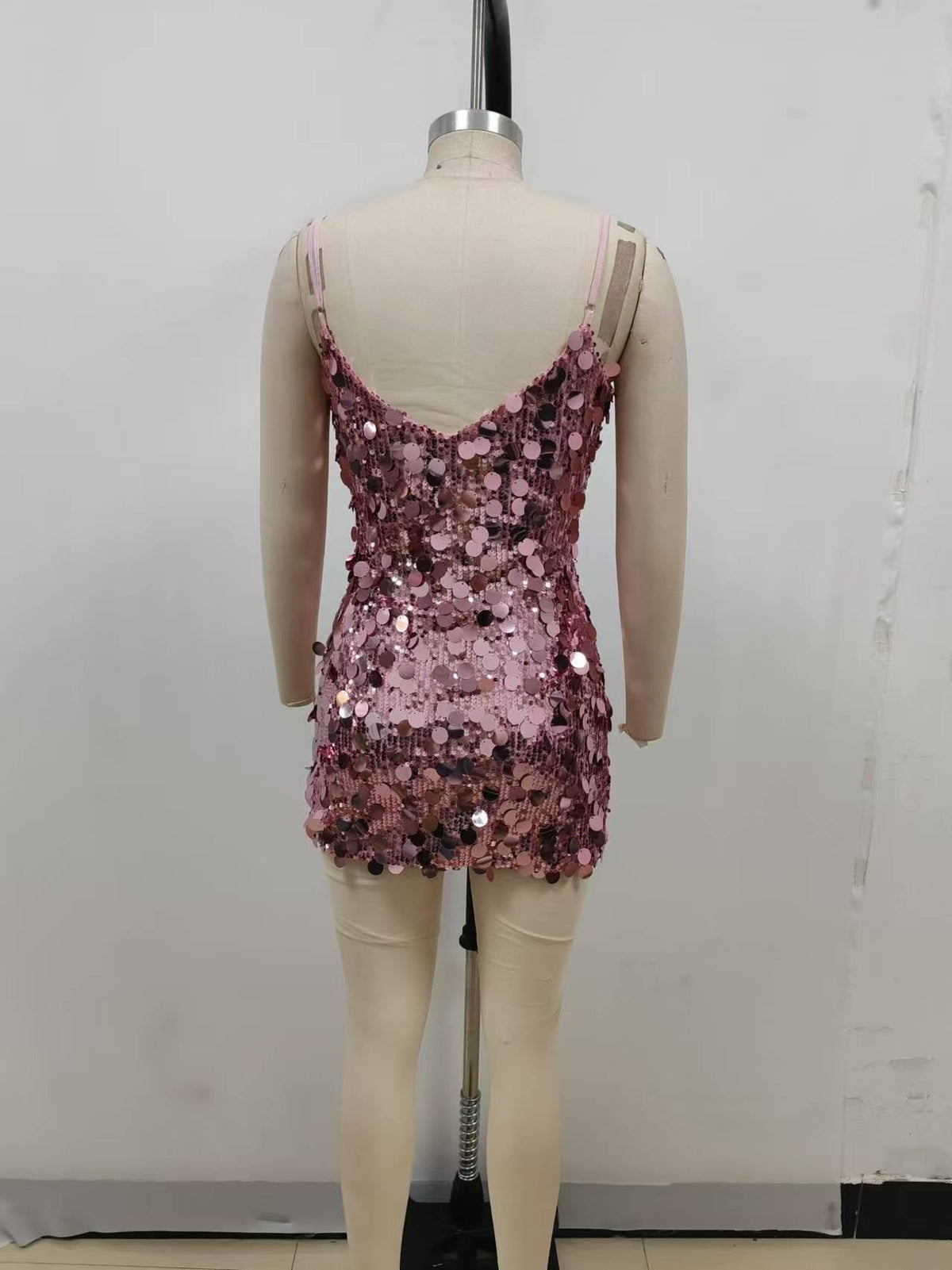 Paillette Sequin V-Neck Bodycon Mini Dress