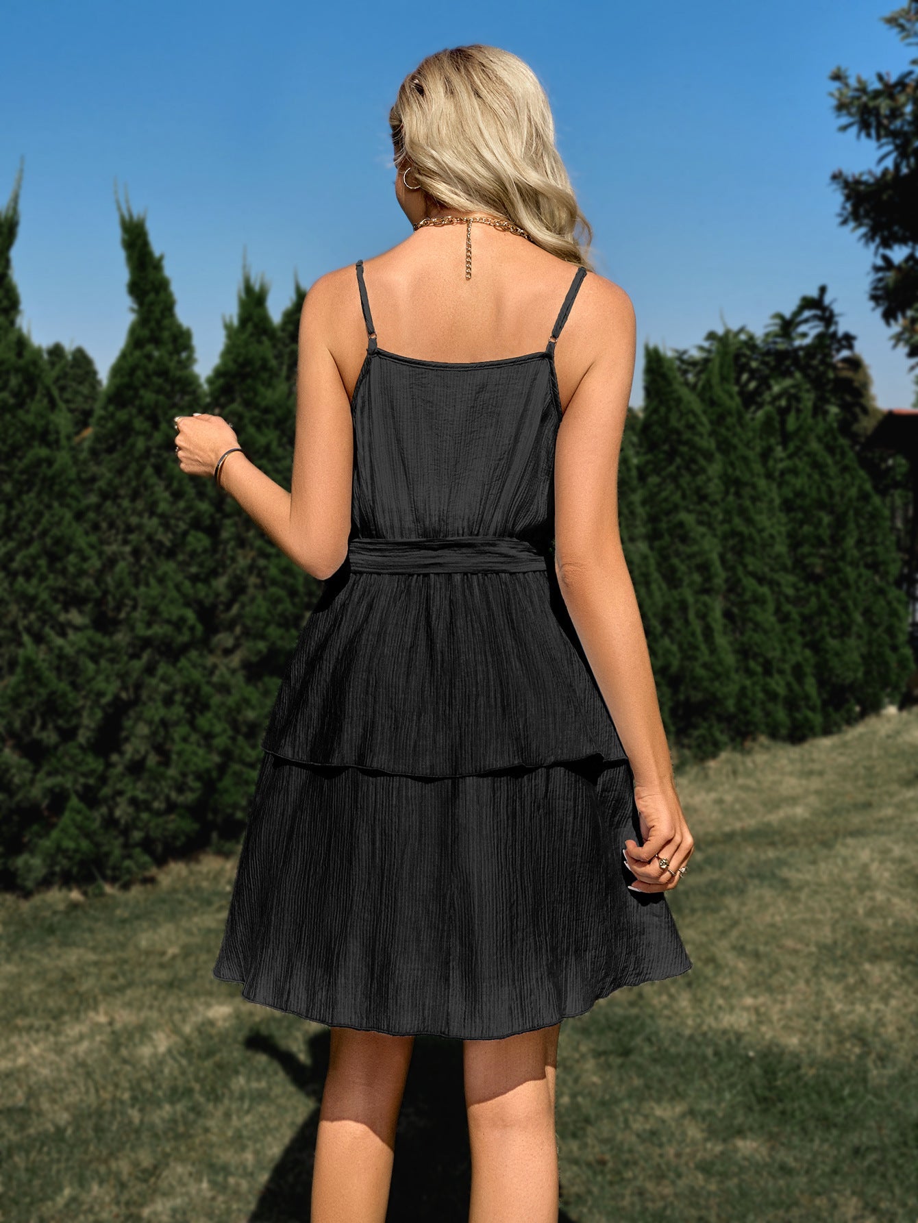 V Neck Sky Blue A Line Short Graduation Party Dress - Fashionpara