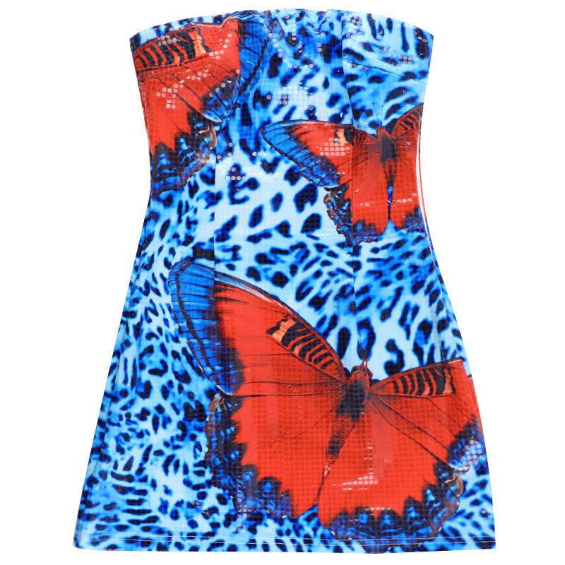 Carlini Mini Dress-Blue