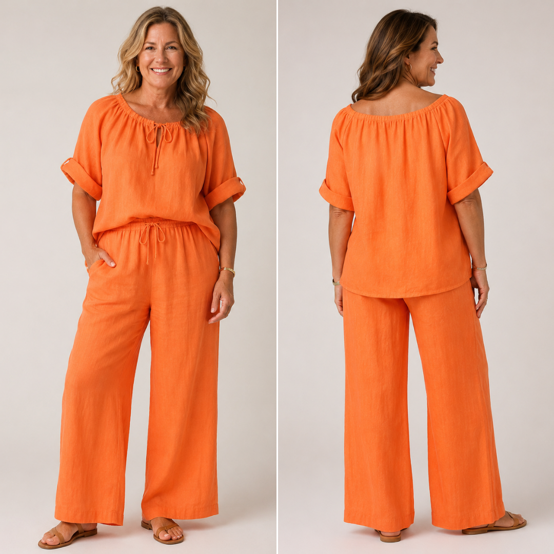 Off Shoulder Top and Wide Leg Pants Two Piece Set 6