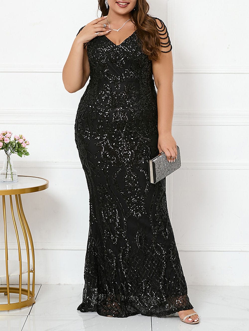 Sequin Maxi Dress - Fashionpara