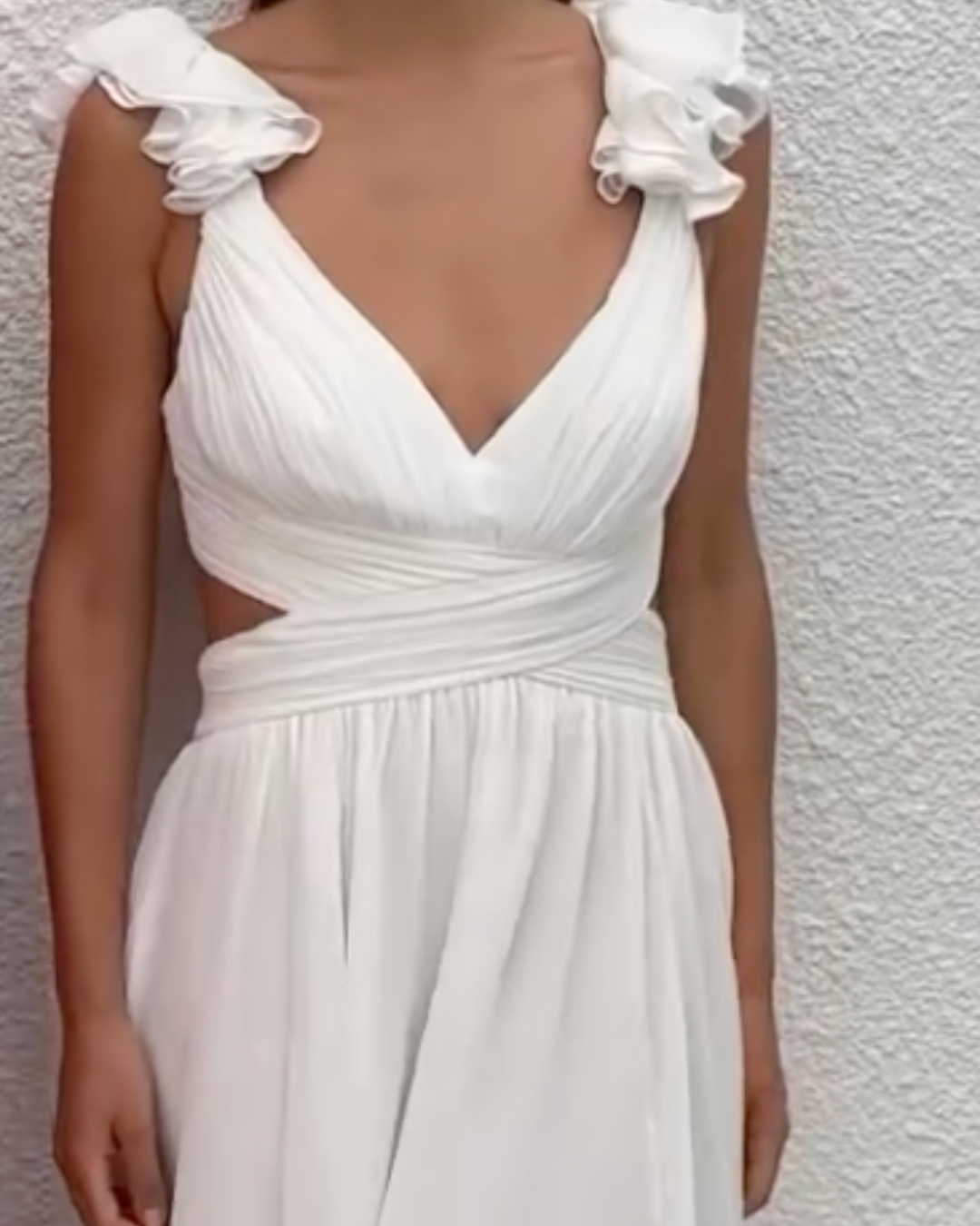 Ruffle Shoulder Maxi Dress - Fashionpara