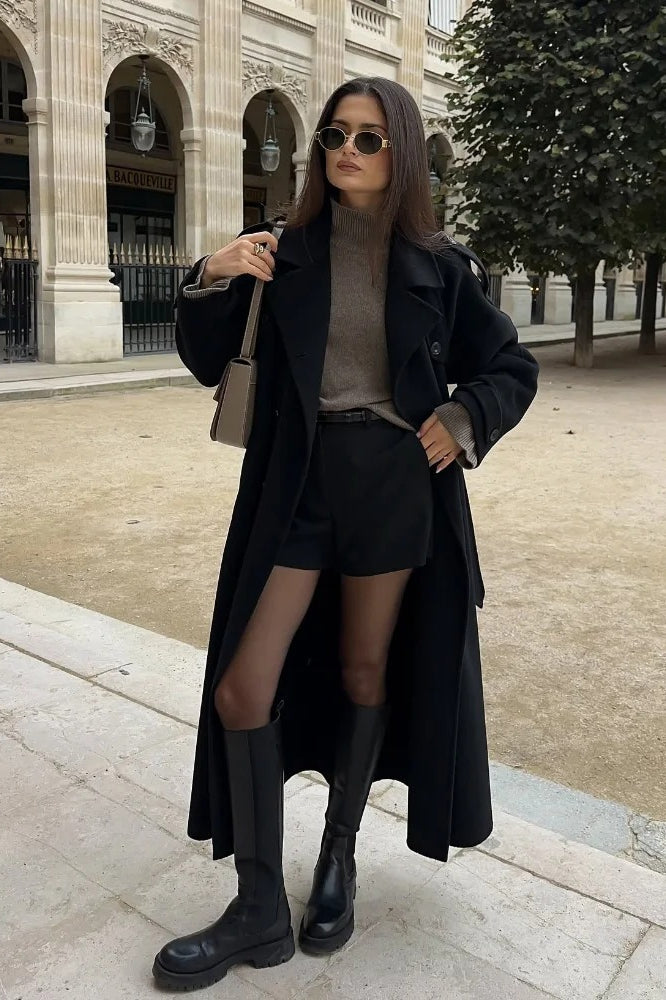 Thicken Double Button Lapel Coat