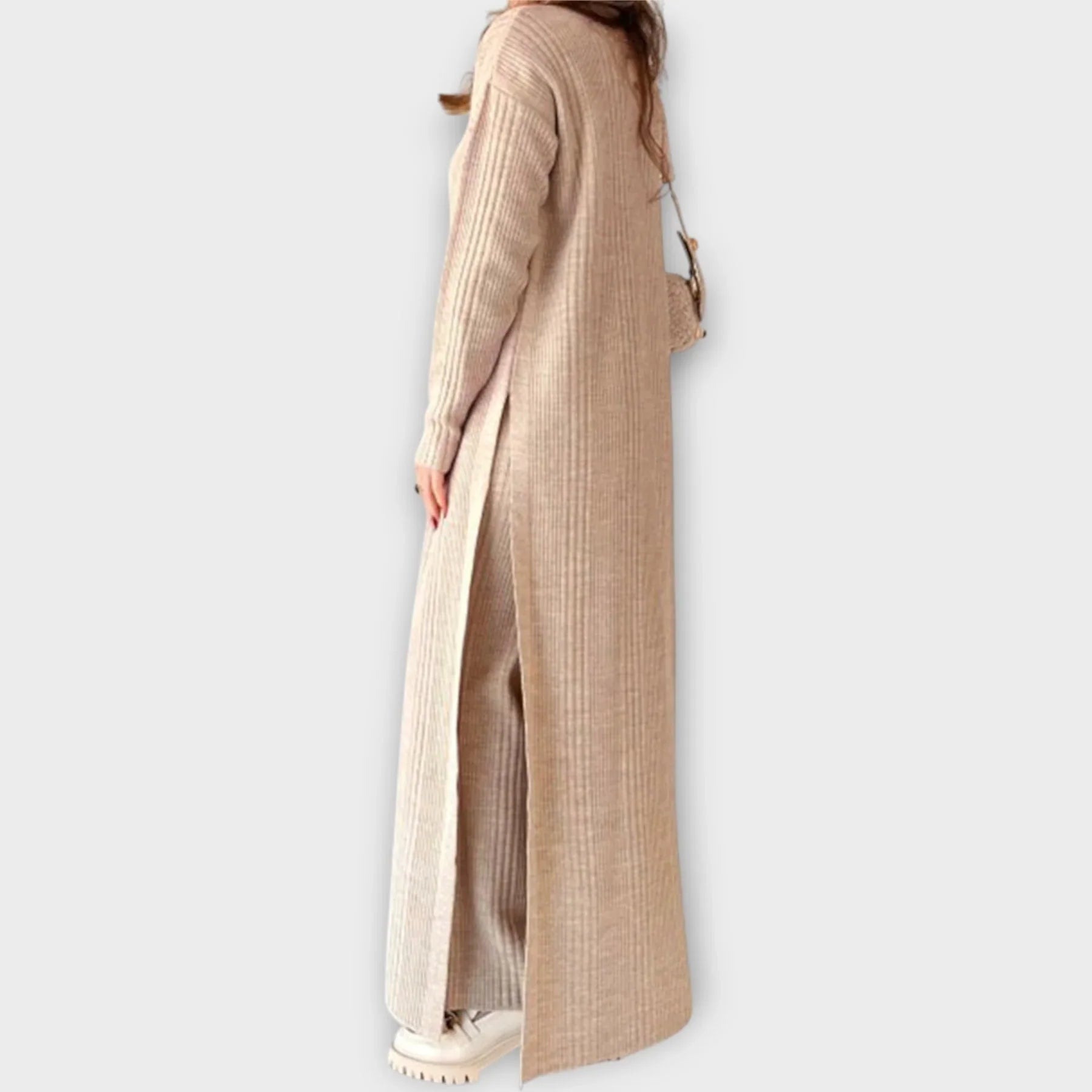 High-Neck Knit Sweater and Trousers Two-Piece Suit Set