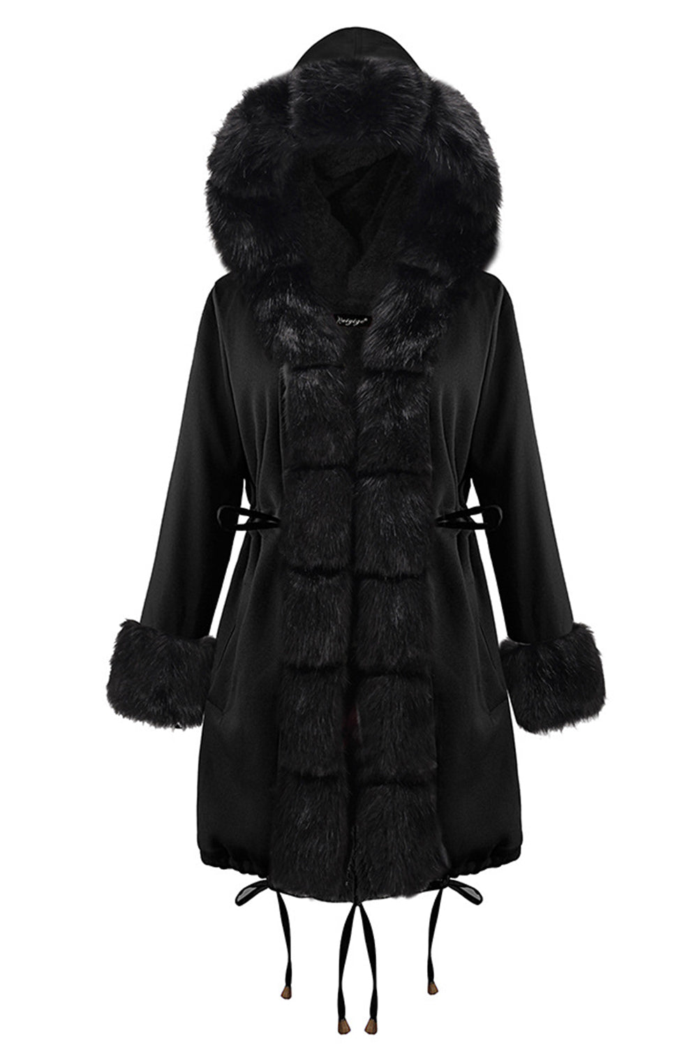 Elegant Wool Collar Cashmere Coat for Luxurious Warmth