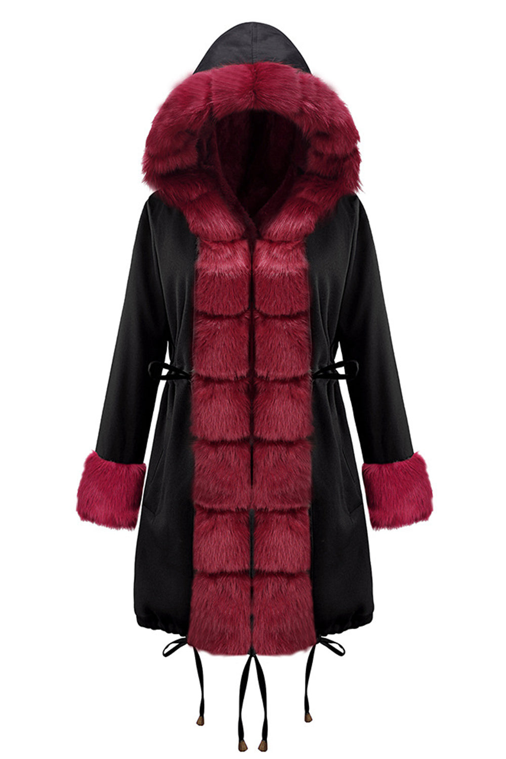 Elegant Wool Collar Cashmere Coat for Luxurious Warmth