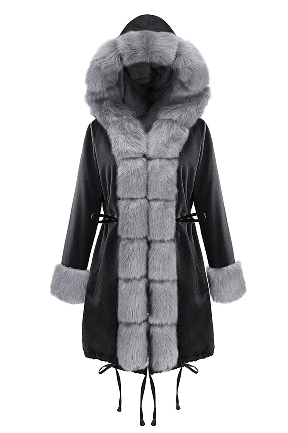 Elegant Wool Collar Cashmere Coat for Luxurious Warmth