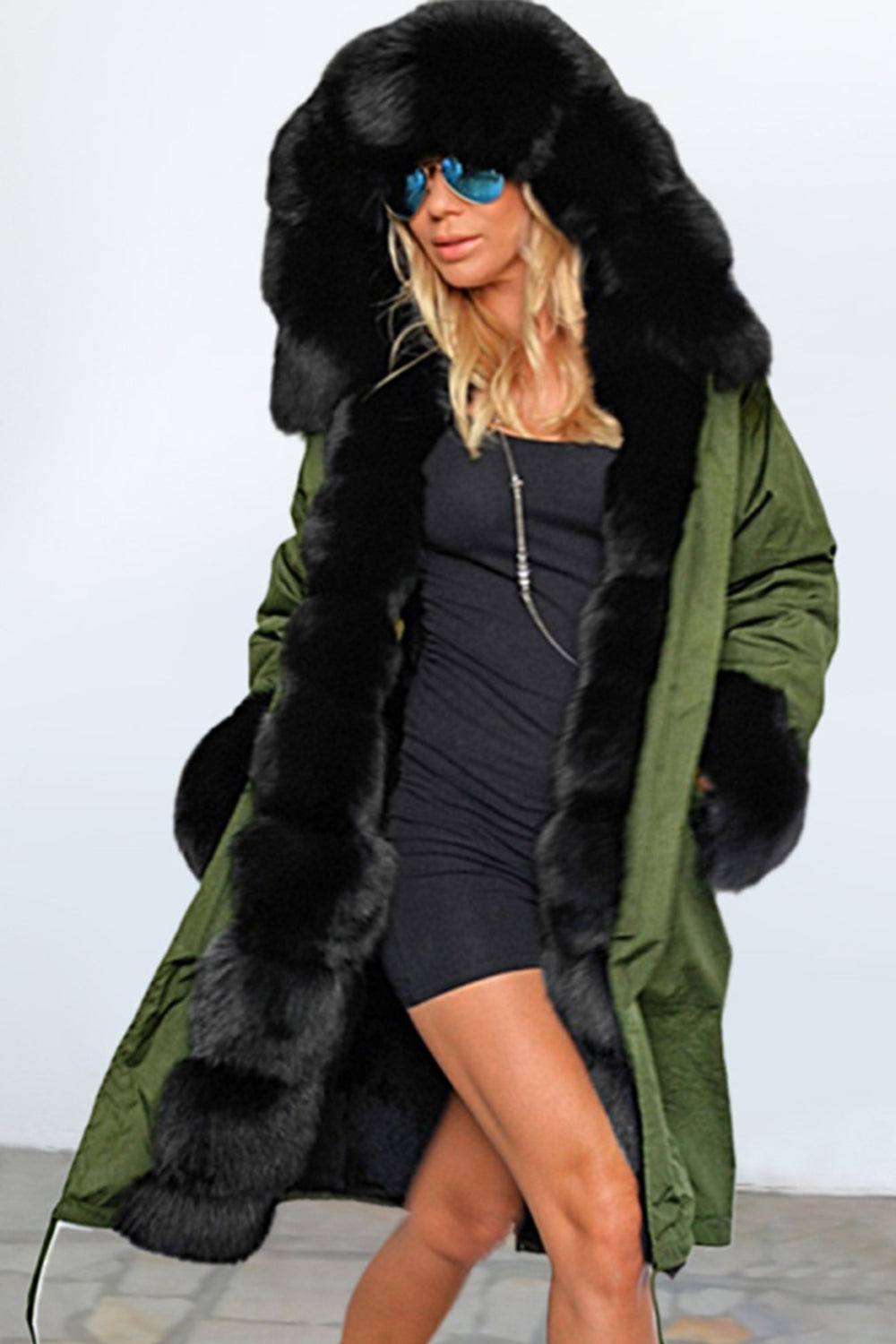 Elegant Wool Collar Cashmere Coat for Luxurious Warmth