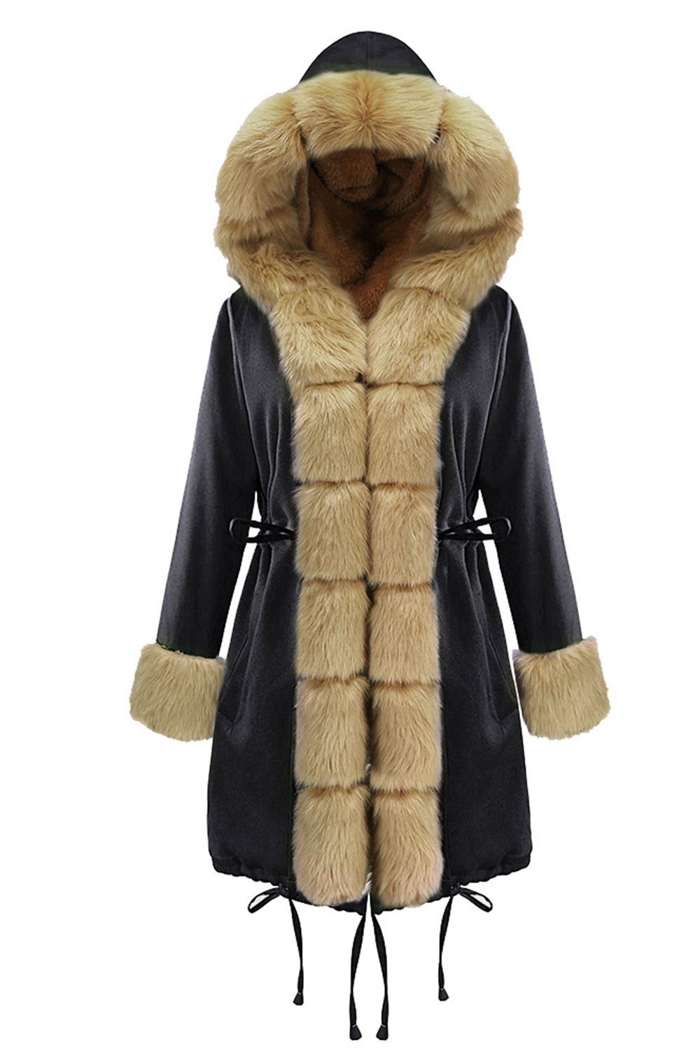 Elegant Wool Collar Cashmere Coat for Luxurious Warmth