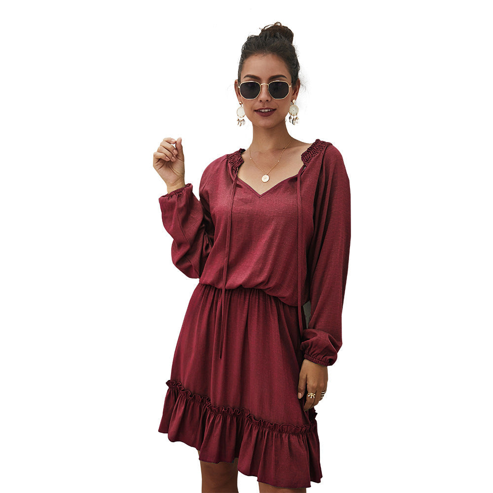 Lena Satin Midi Dress - Marsala