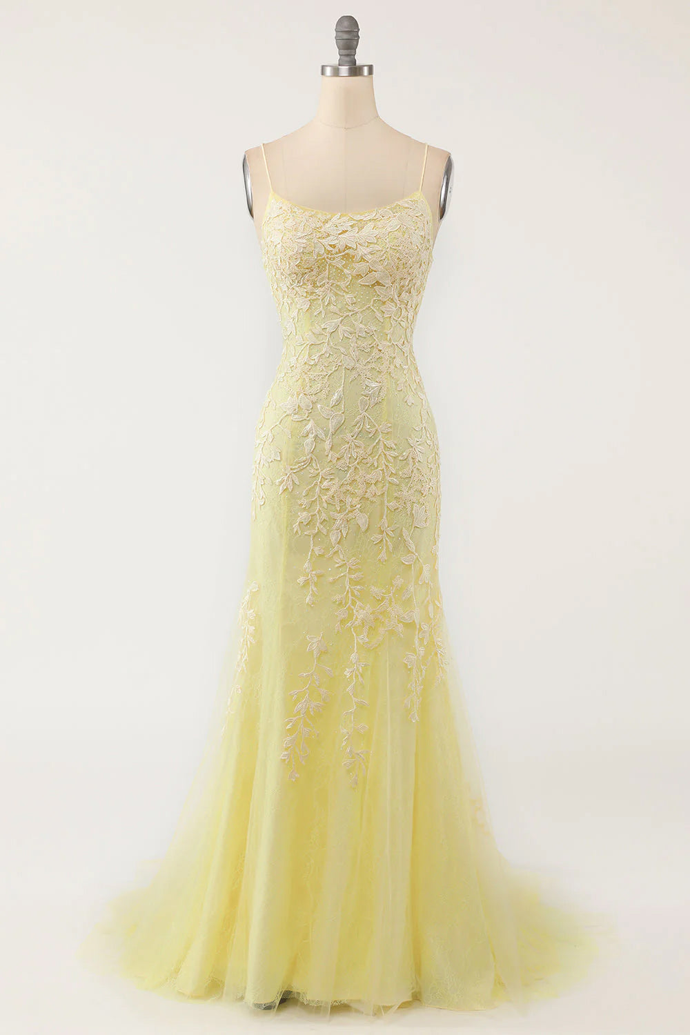 Mint Mermaid Long Prom Dress with Appliques - Fashionpara