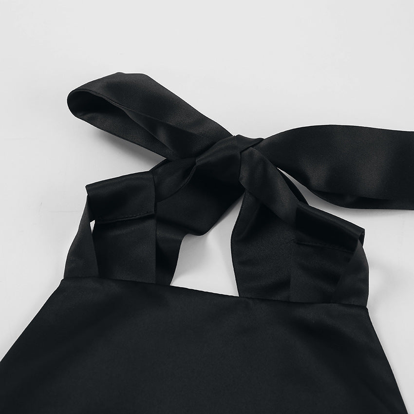 Bow-Gate Mini Dress - Black