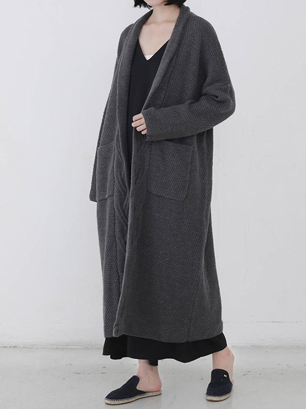 Diamond Long Cardigan Sweater with Pocket 10
