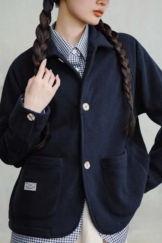 Polar Fleece Lapel Winter Jacket
