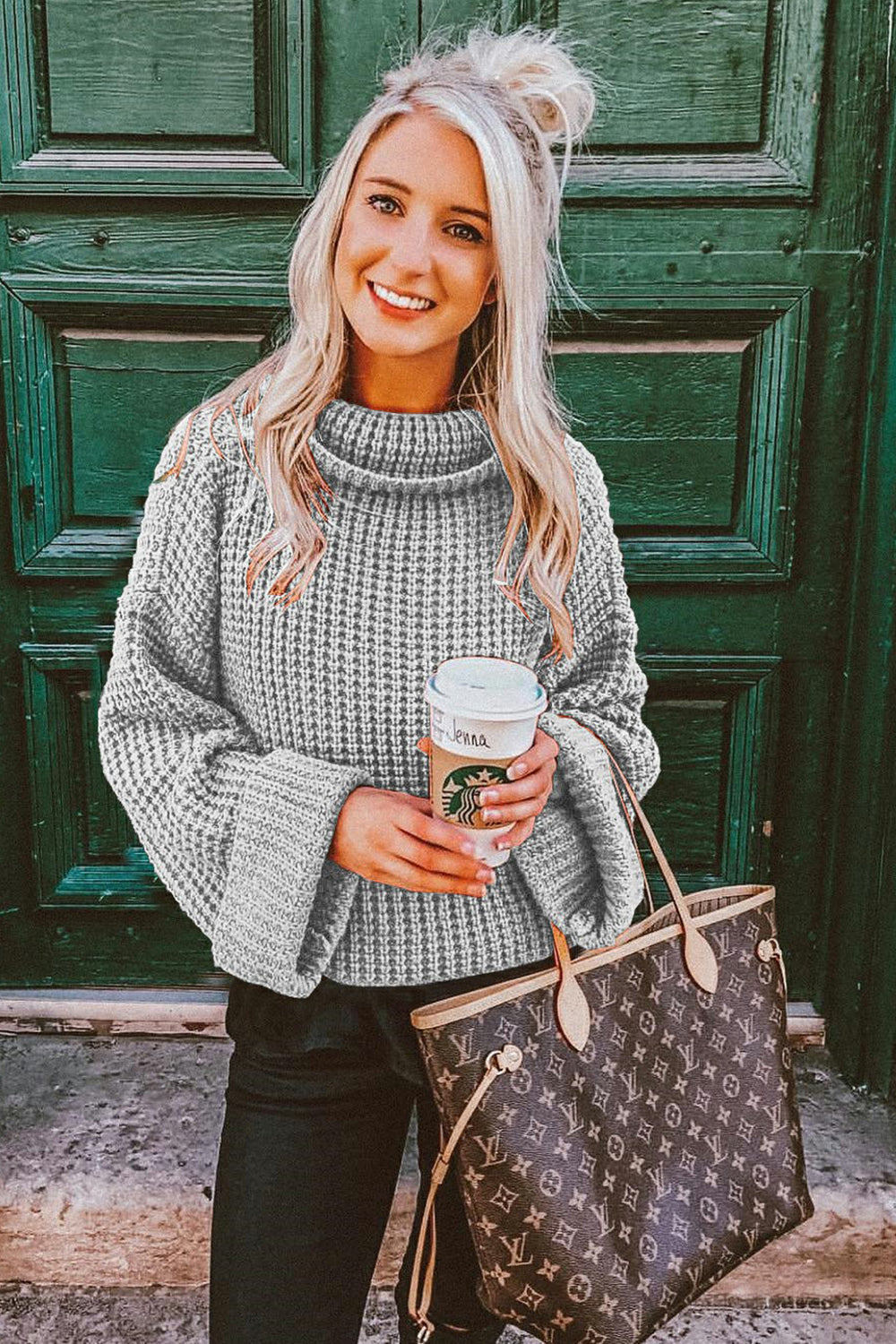 RadyRin Loose High Neck Sweater for Effortless Style