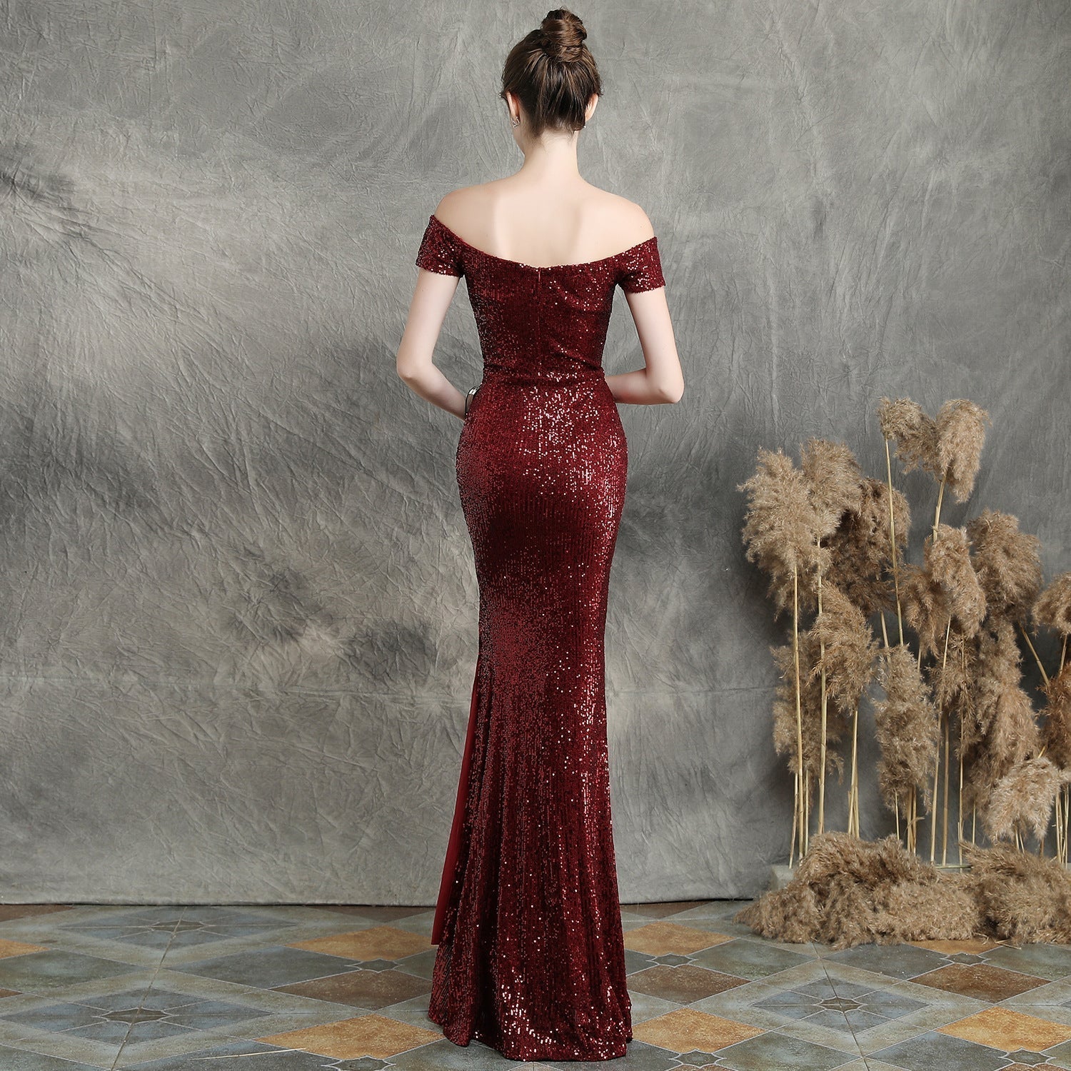 Marzia Formal Sequined Slit Dress - Fashionpara
