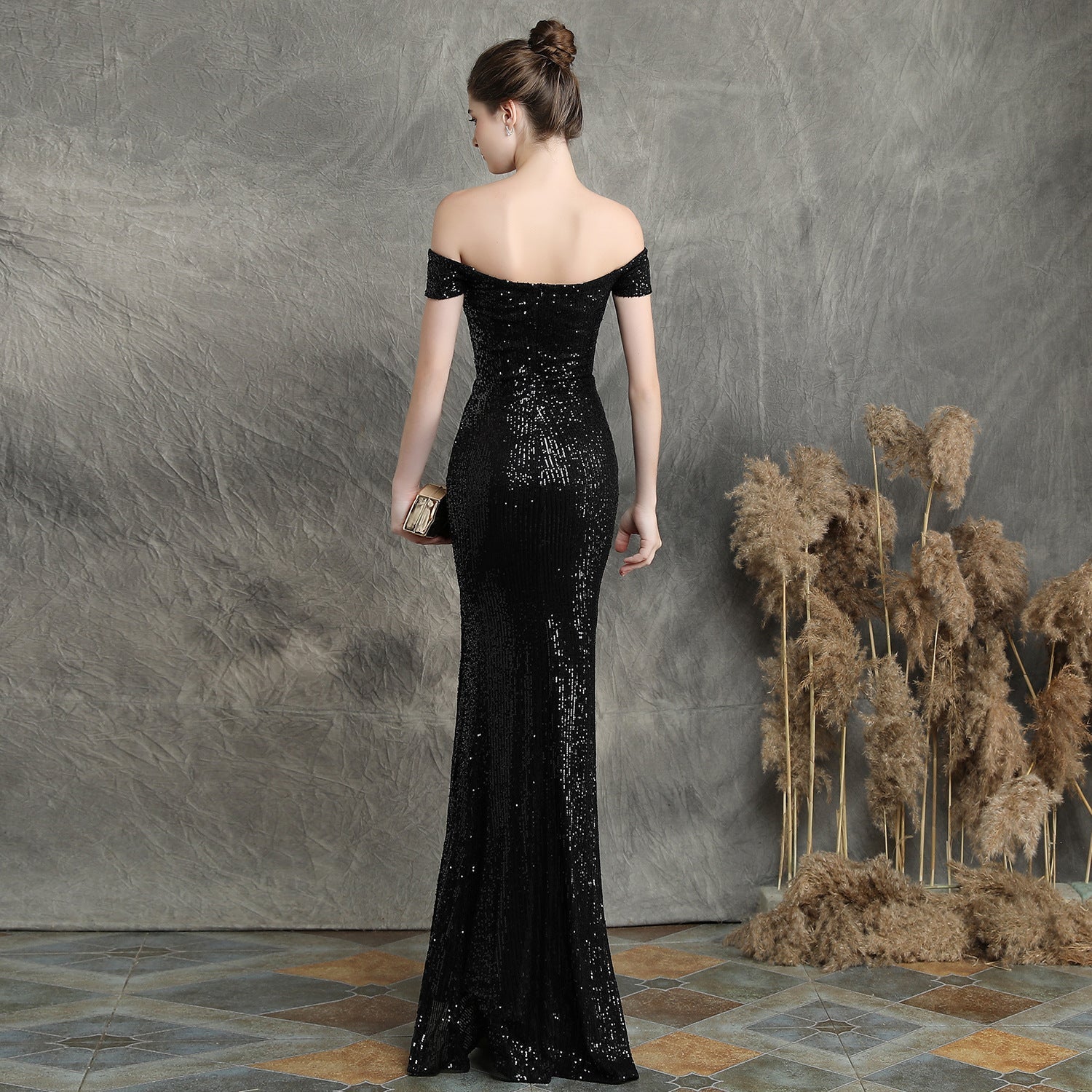 Marzia Formal Sequined Slit Dress - Fashionpara