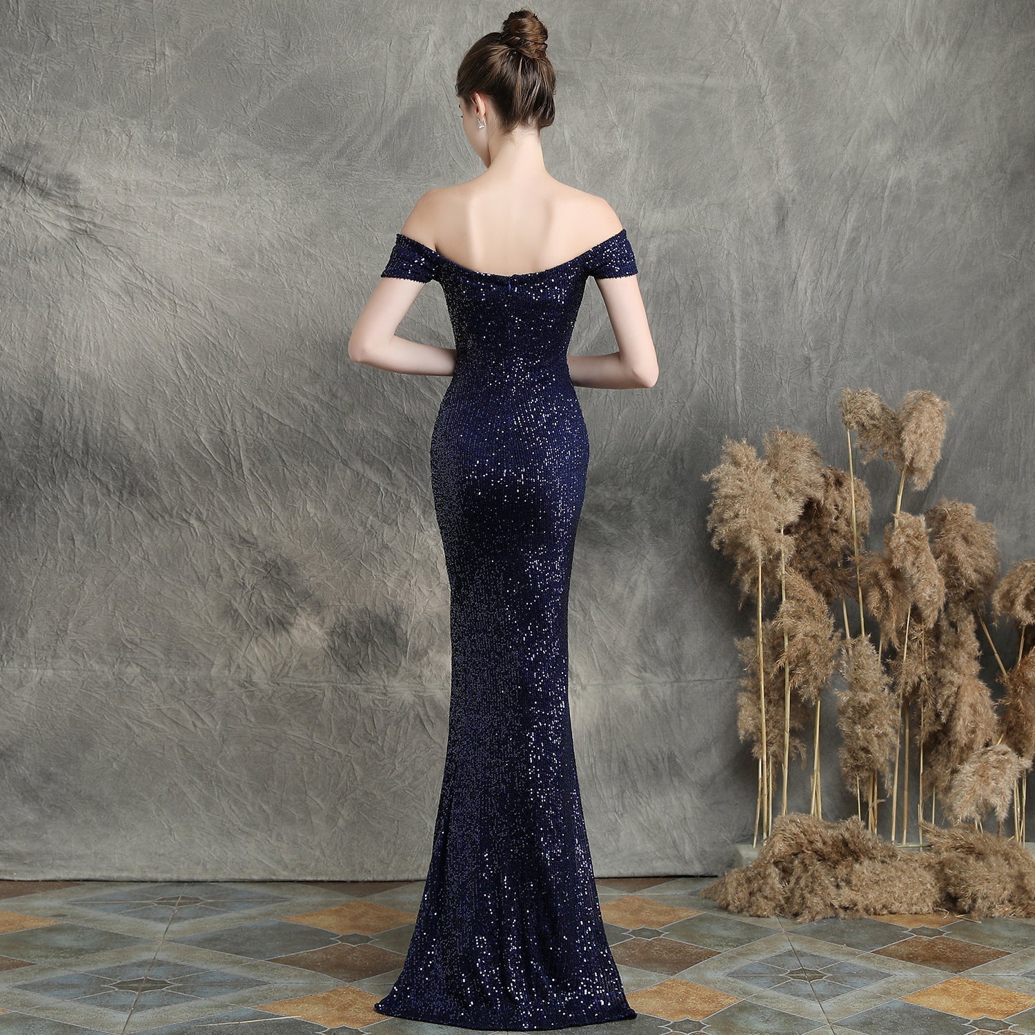 Marzia Formal Sequined Slit Dress - Fashionpara
