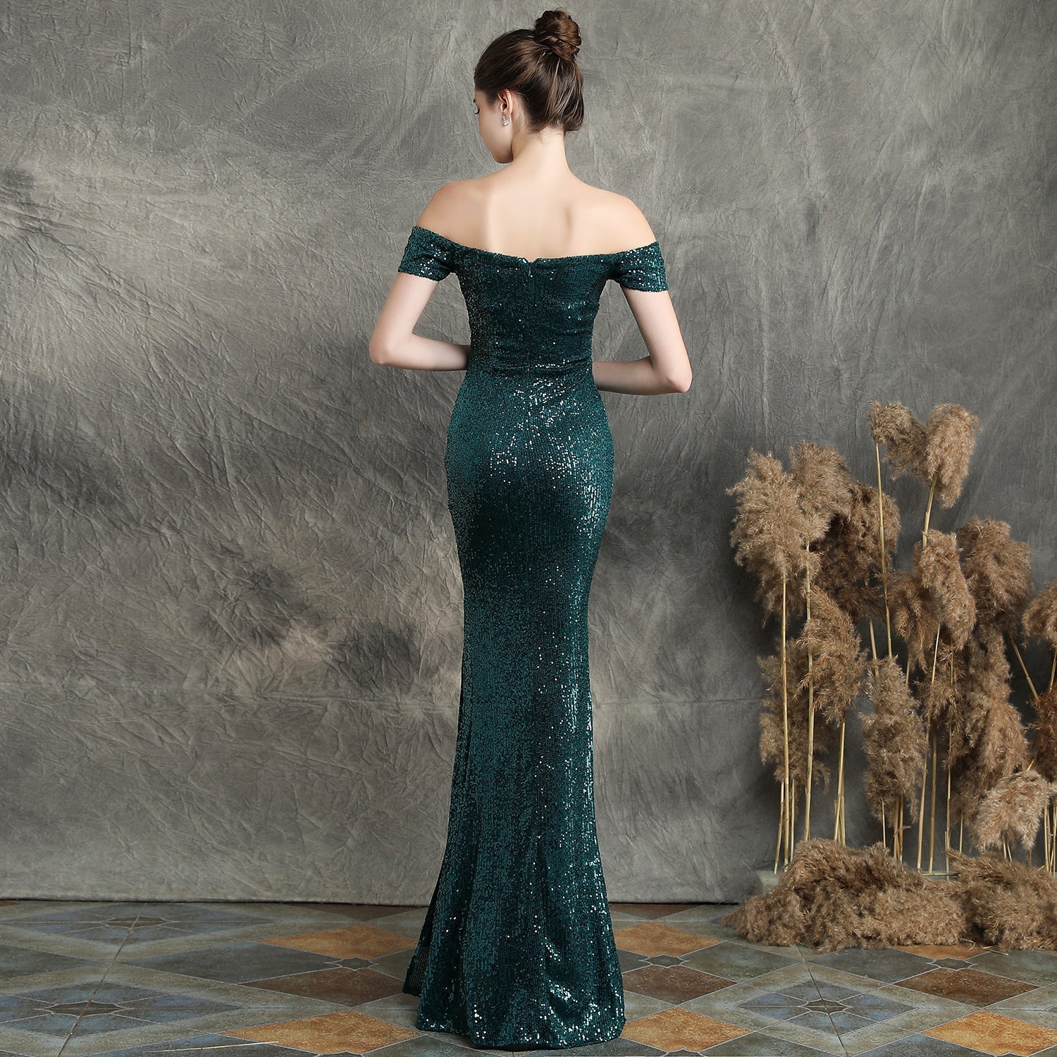 Marzia Formal Sequined Slit Dress - Fashionpara