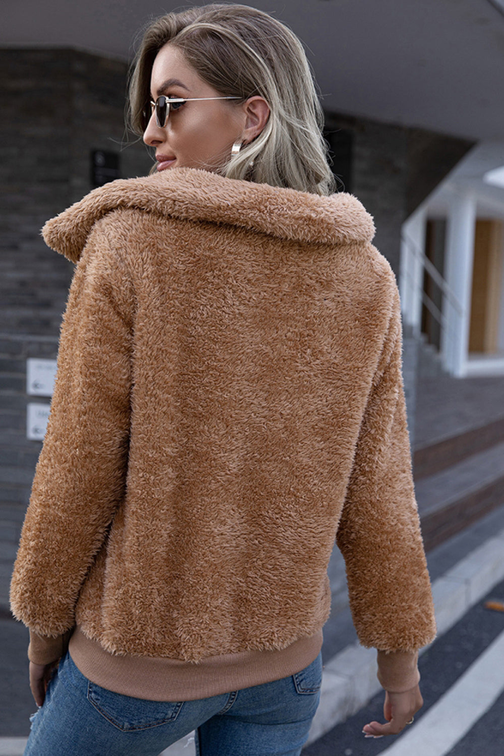 RadyRin Elegant Turtleneck Solid Color Sweater Coat