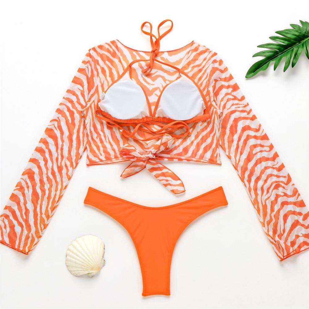 Bikini Three-Piece Mesh Swimwear