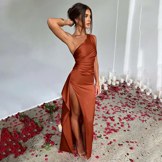Rebeca Chic Satin Maxi Dress Evening Wear Edit - View 10