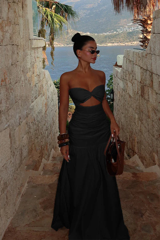 Cutout Strapless Beach Party Dress