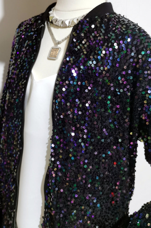 All Eyes on You Sequin Bomber Jacket 6