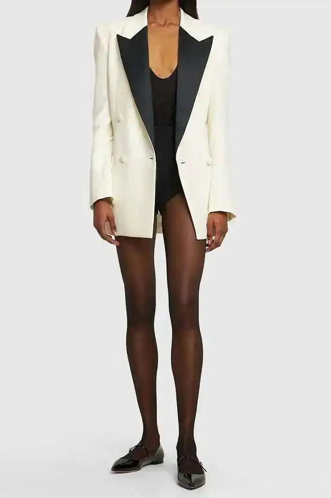 Double Breasted Colorblock Blazer