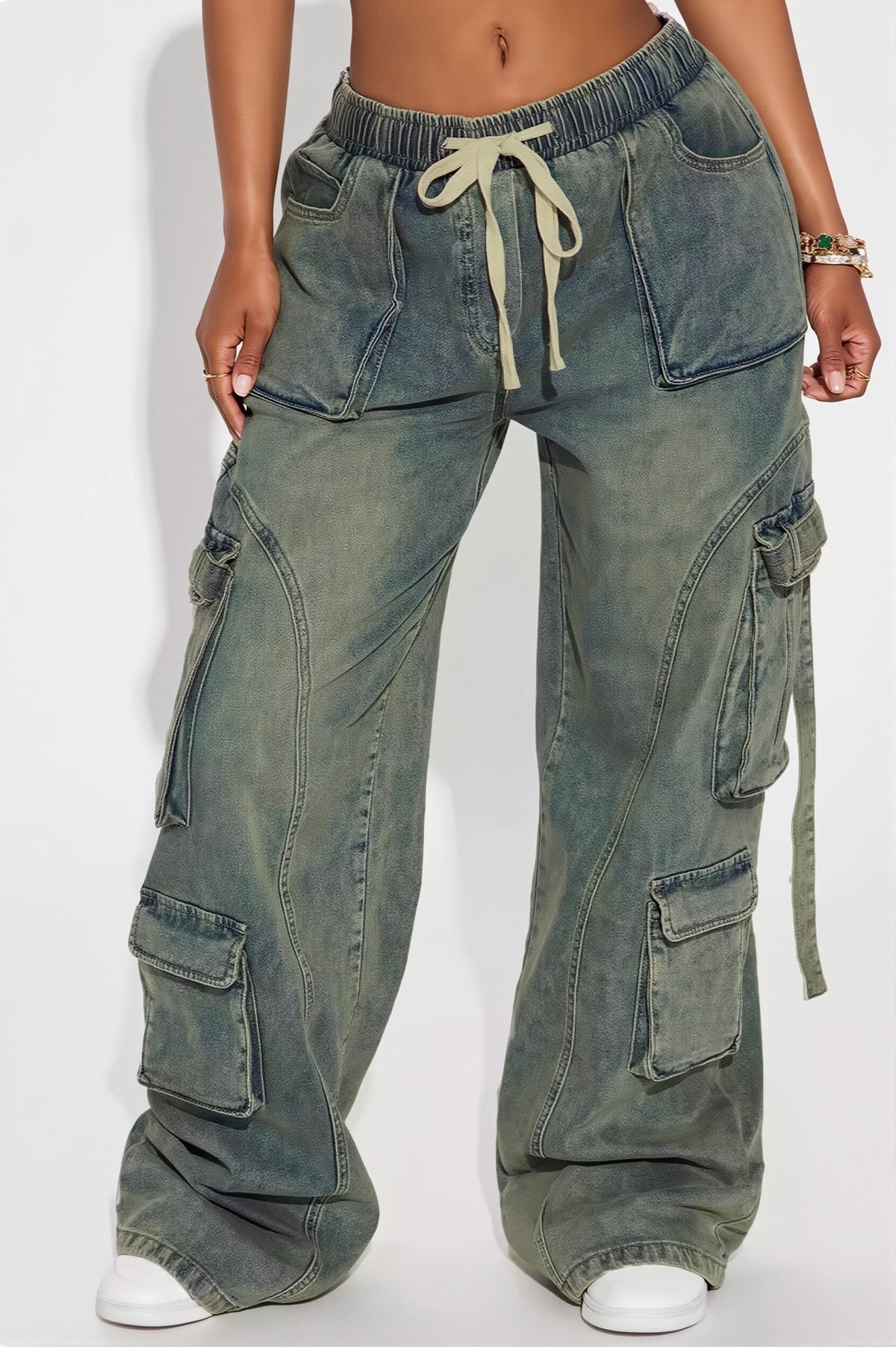 Retro Multi Pocket Cargo Jeans