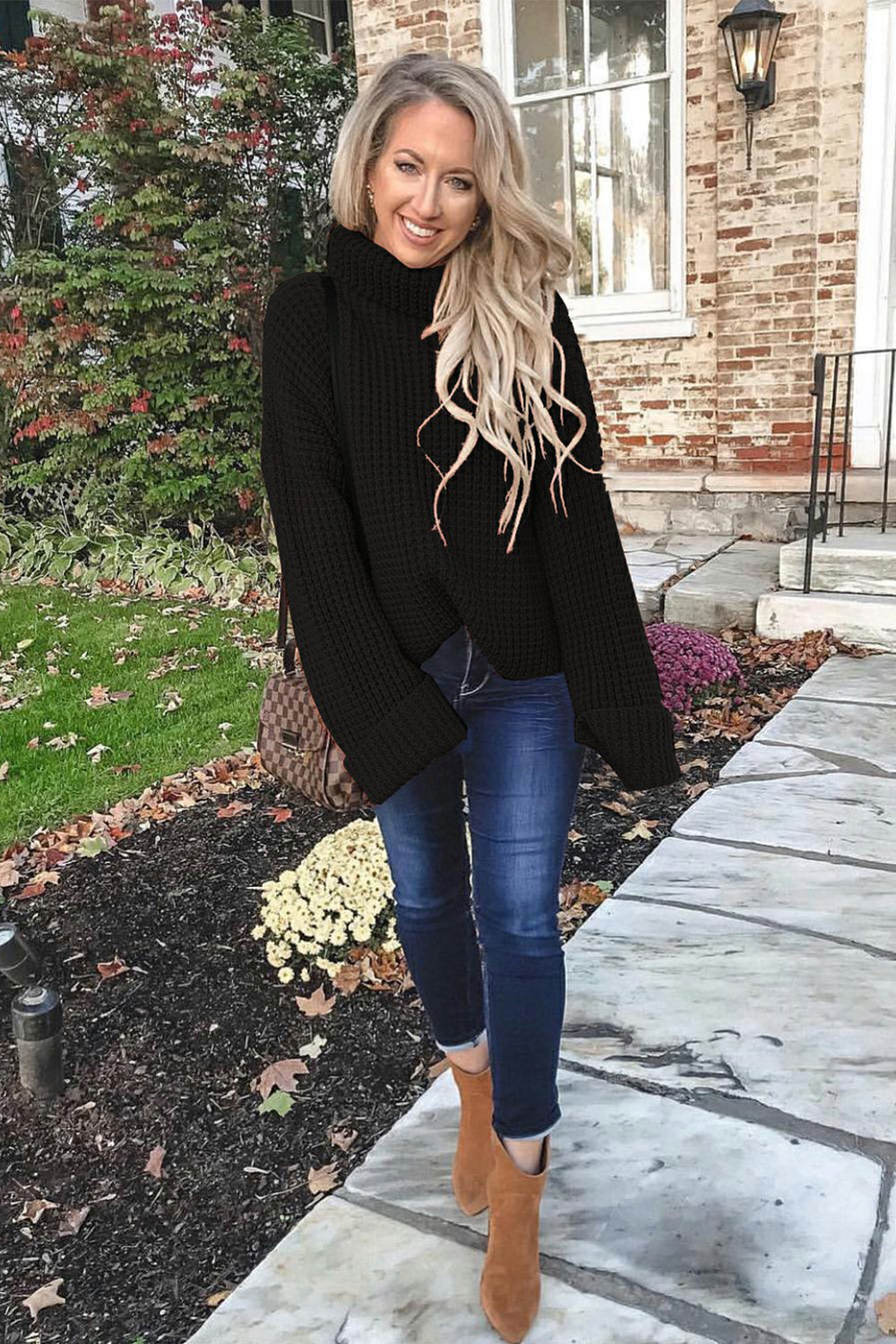 RadyRin Loose High Neck Sweater for Effortless Style