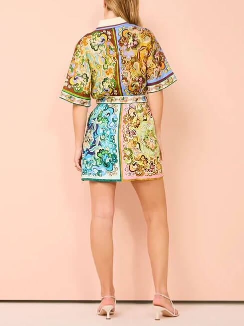 Special Satin Print Mini Dress - Fashionpara