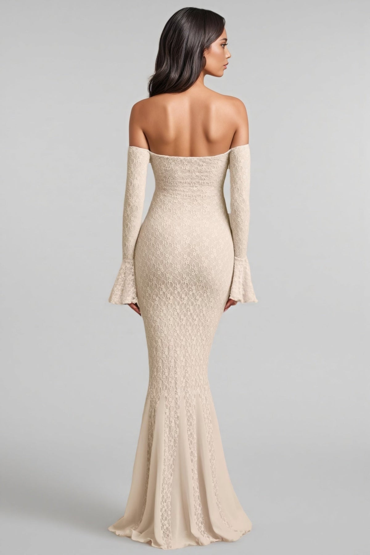 Kaeln Off-Shoulder Ruffle Lace Maxi Dress - View 5