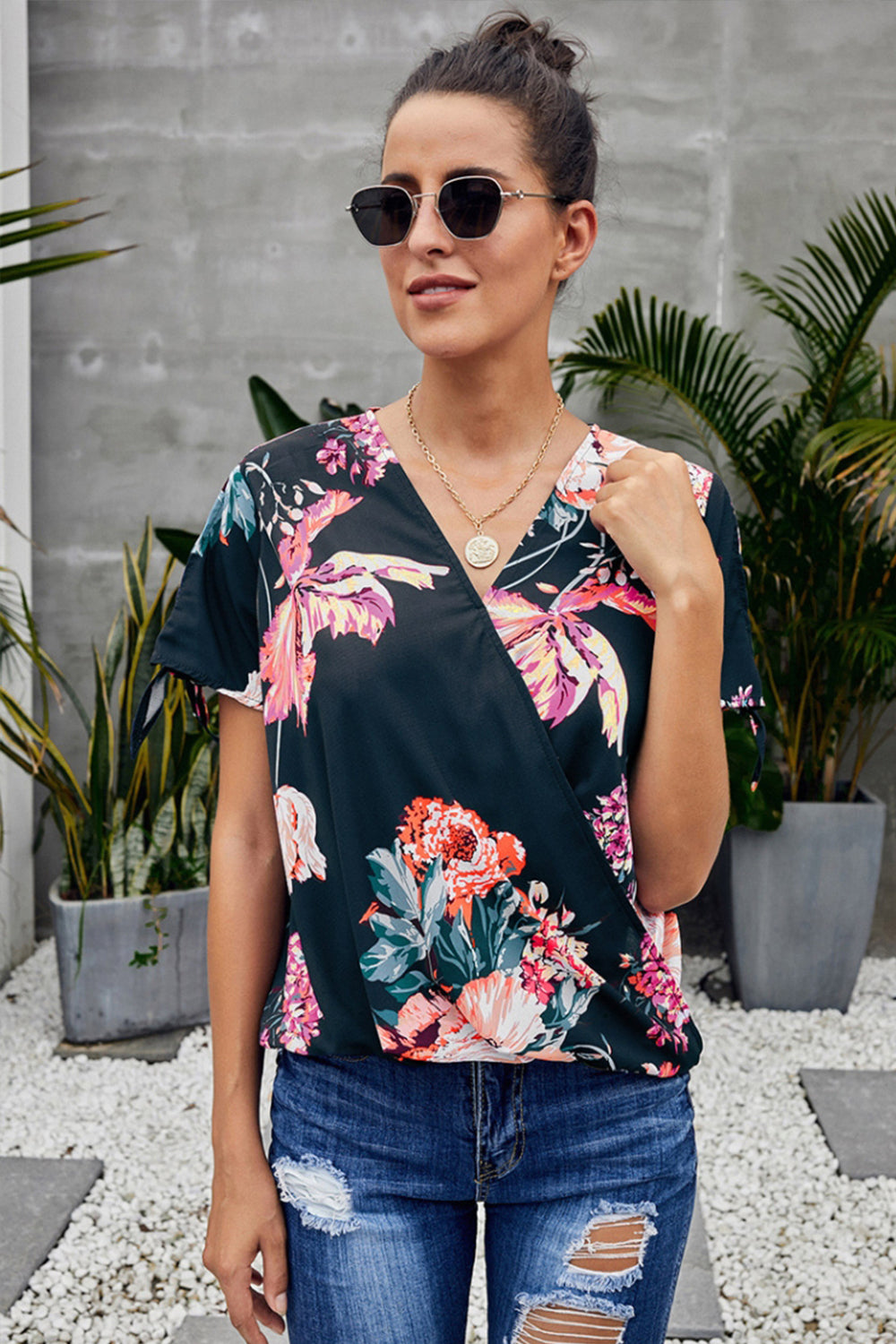 Loose Cross Printed Shirt