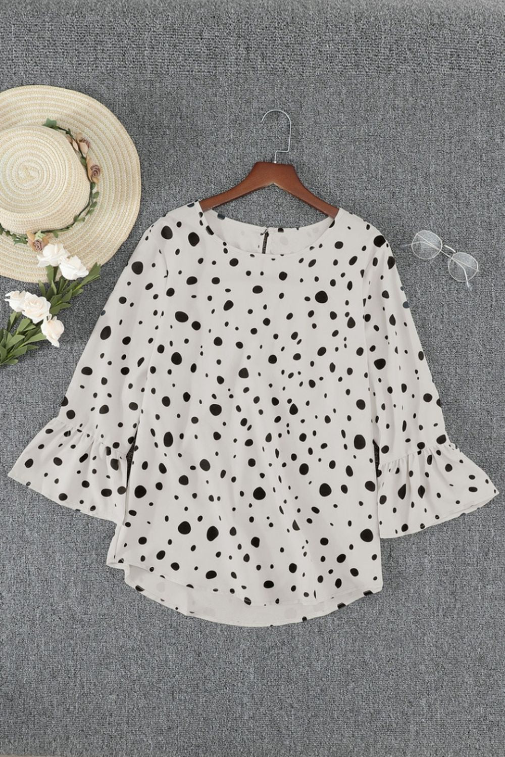 Polka Dot Print Chiffon Shirt