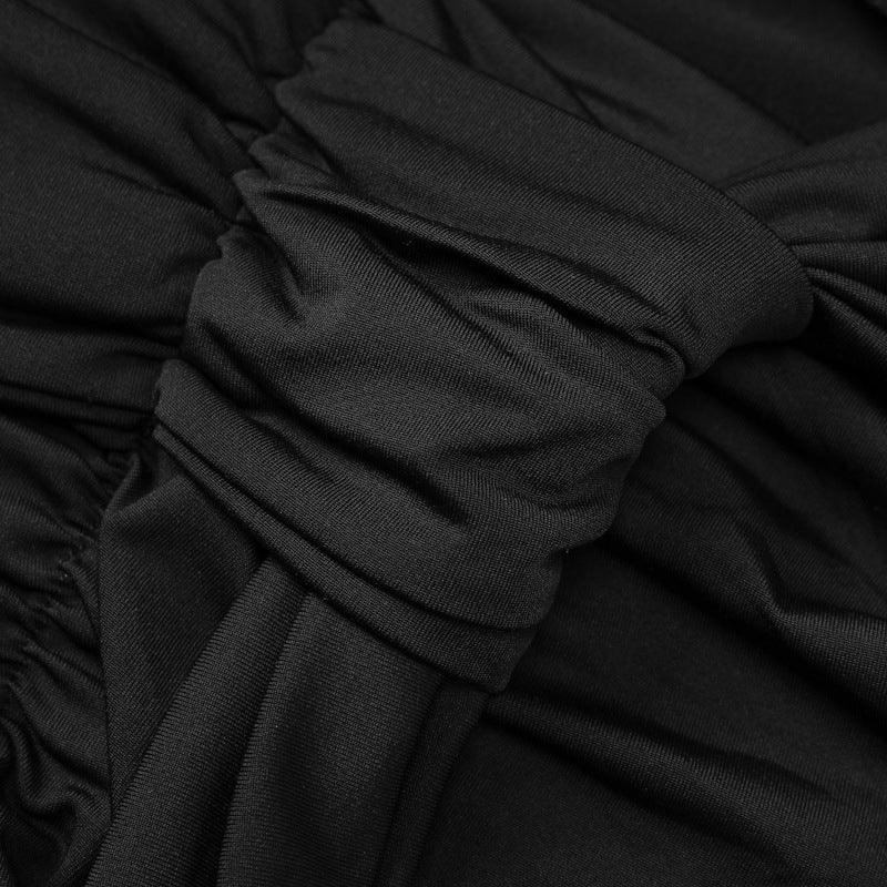 Strapless Ruched Draped Sash-Tie Bodycon Mini Dress 13