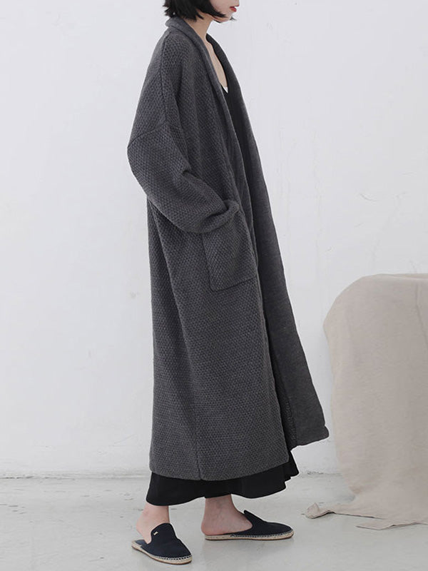Diamond Long Cardigan Sweater with Pocket 11