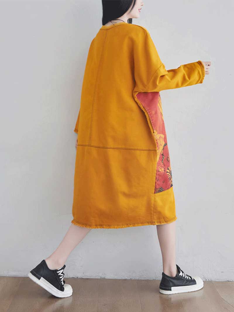 Give Me a Memory Round Neck Cartoon Sweater Midi Dress - Fashionpara